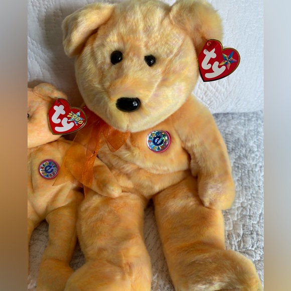 🧡 RETIRED MATCHING SET. Beanie BUDDY Bear “Sunny” & Beanie BABY Bear “Sunny”. - Picture 2 of 16